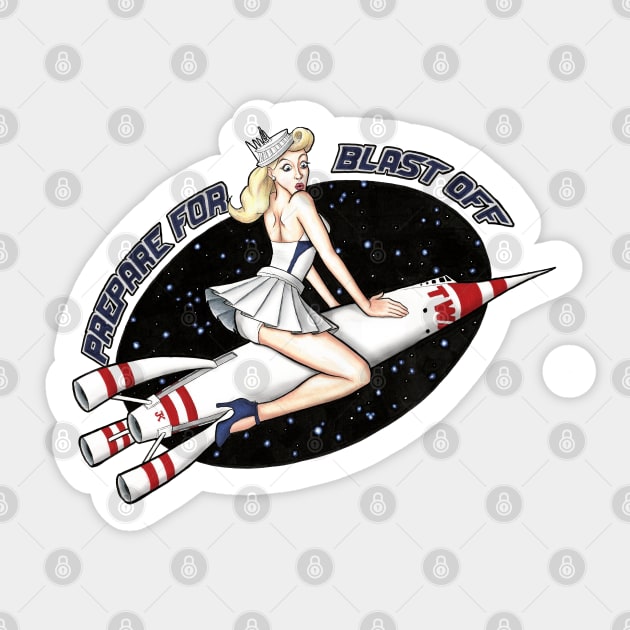 Space Mountain Pin-up Sticker by JMKohrs